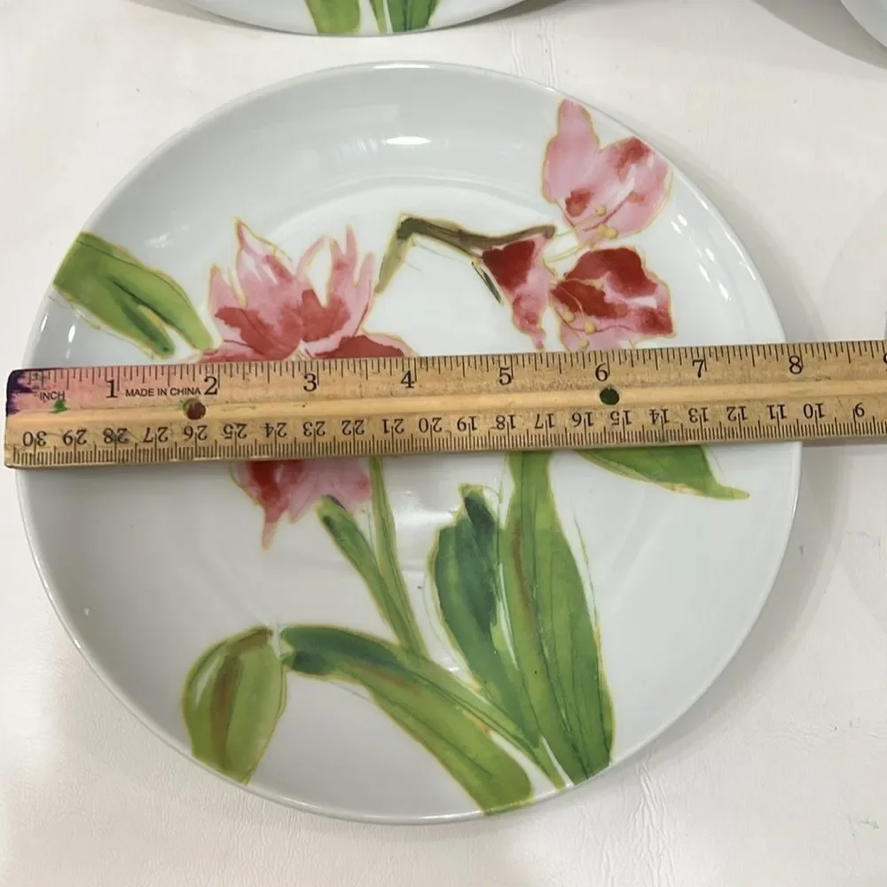 Paula Deen Amaryllis 4 piece plate set salad dessert appetizer spring summer